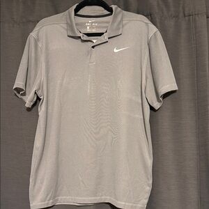 Nike Men's Light Gray Dri-FIT Polo Shirt